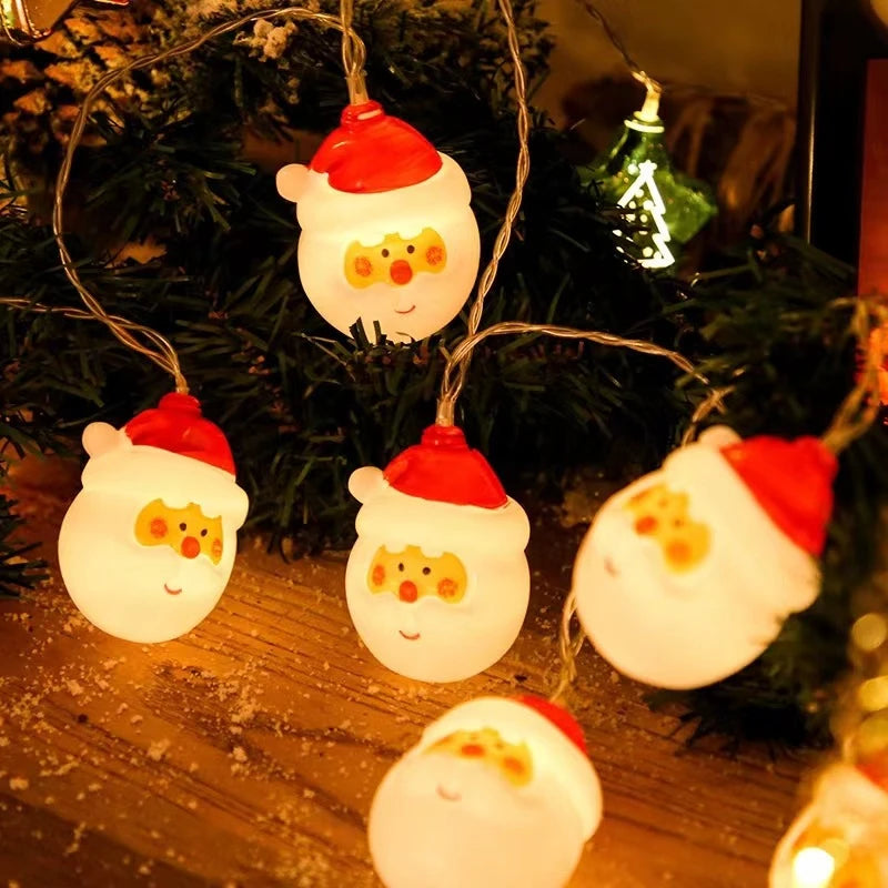 LED Christmas Lights String 20 Battery Operated with Santa Heads for Indoor Holiday Decorations - Image 9