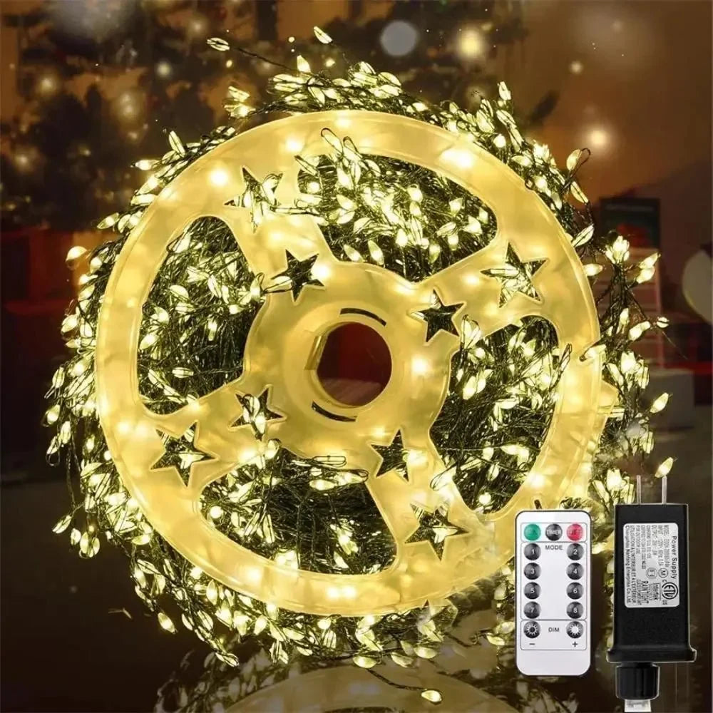 LED Christmas String Lights with Remote Control Cluster Warm for Indoor Decoration - Image 7