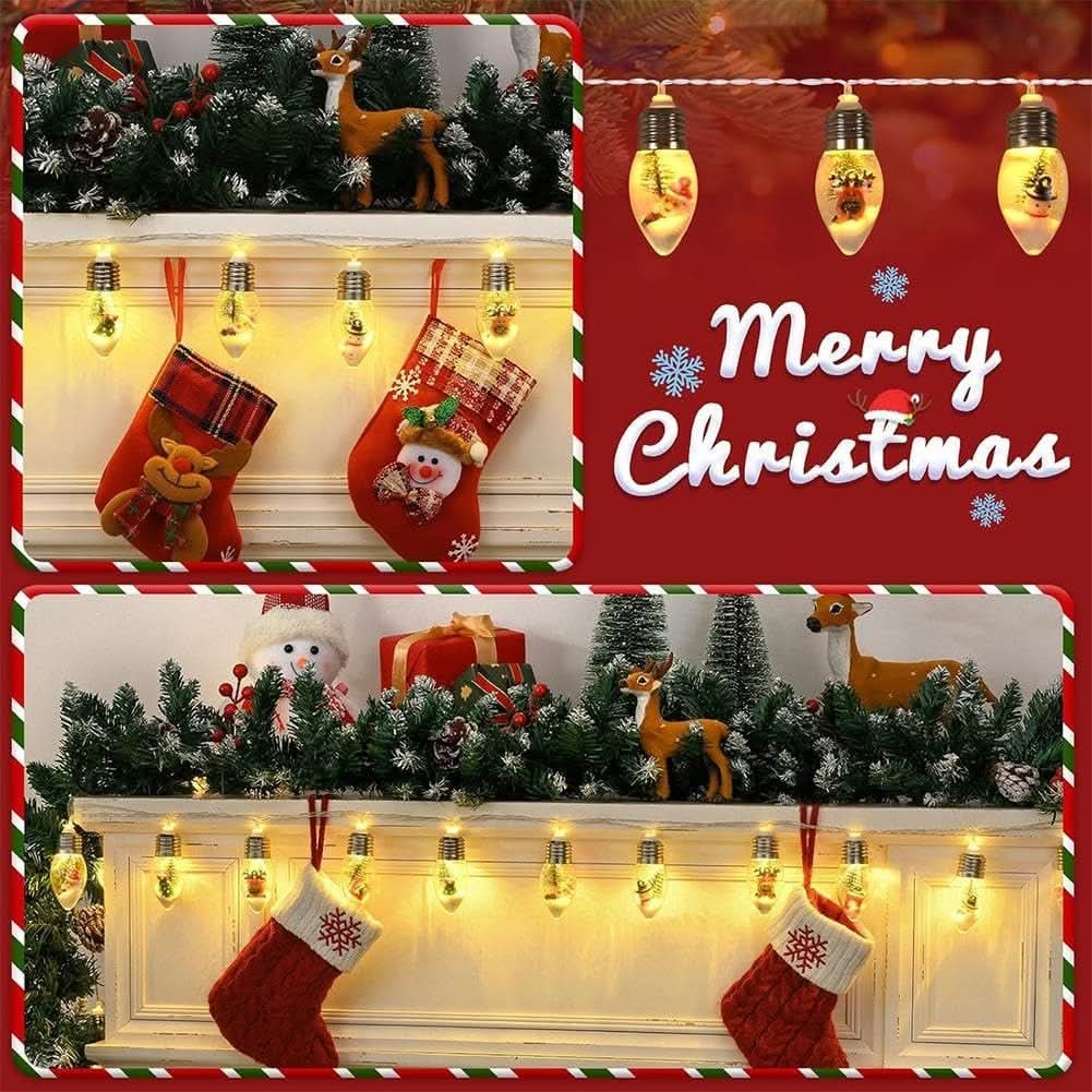 LED Christmas String Lights with Warm White Glow and Miniature Figurine Bulbs - Image 11