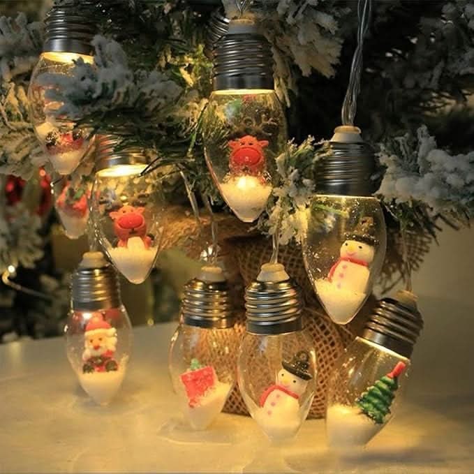 LED Christmas String Lights with Warm White Glow and Miniature Figurine Bulbs - Image 6