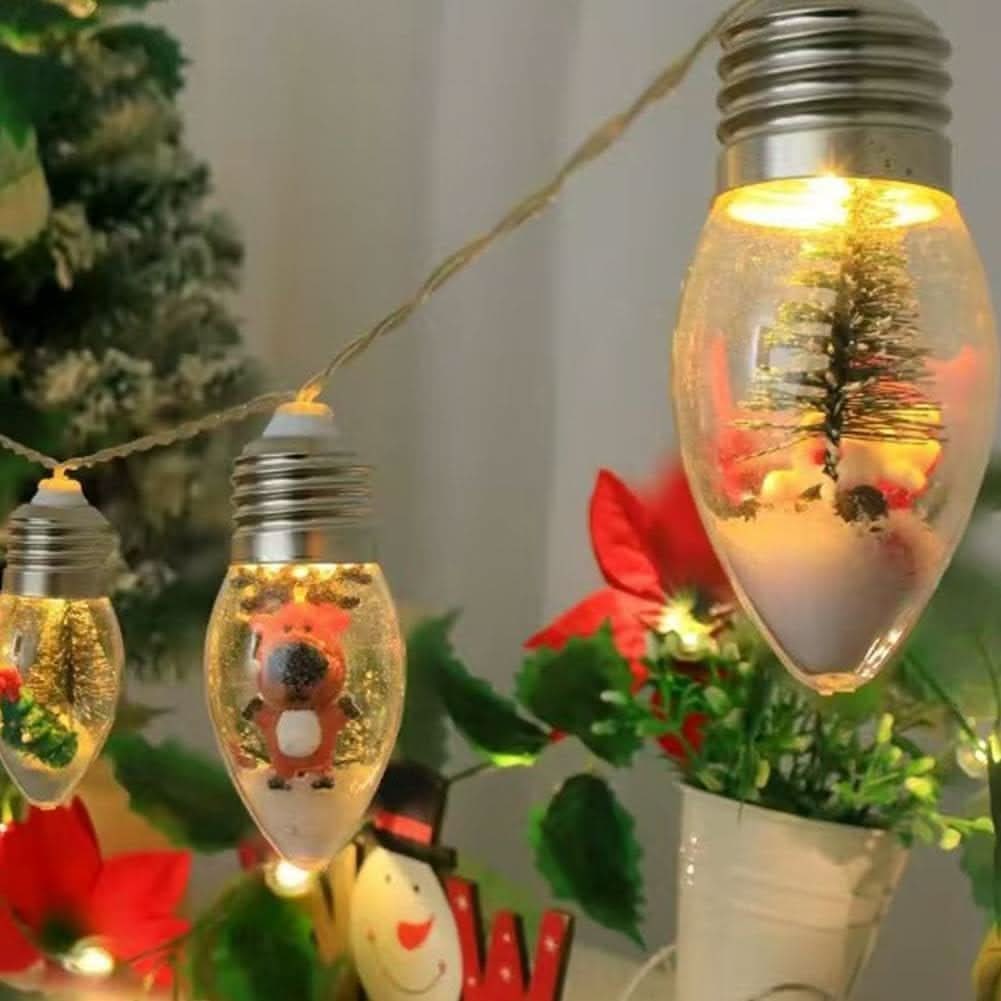 LED Christmas String Lights with Warm White Glow and Miniature Figurine Bulbs - Image 9