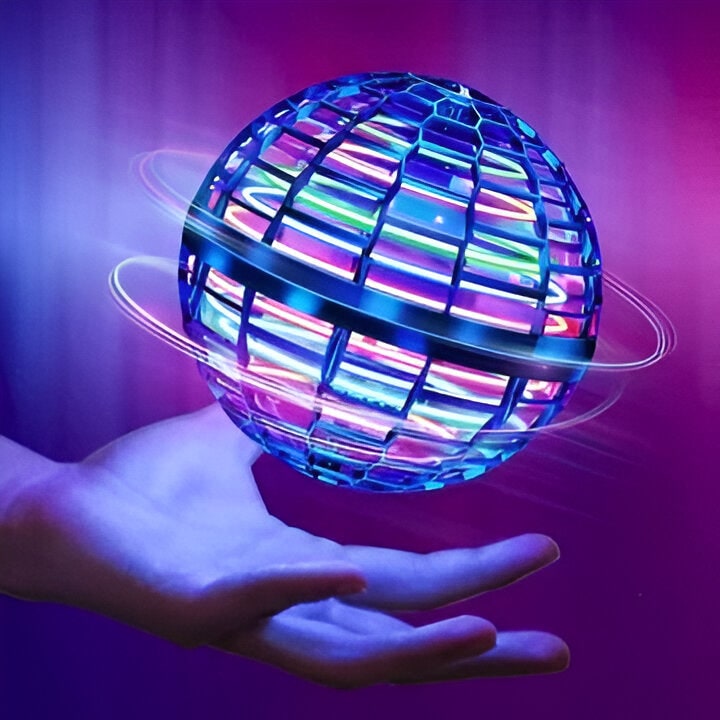 LED Flying Orb Light Up Motorized Toy Spinner Ball Wireless Rechargeable Hover - Image 1