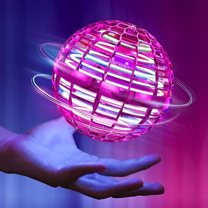 LED Flying Orb Light Up Motorized Toy Spinner Ball Wireless Rechargeable Hover - Image 3