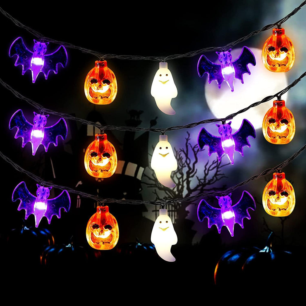 LED Halloween String Lights Outdoor Battery Operated Bat Pumpkin Decoration - Image 5