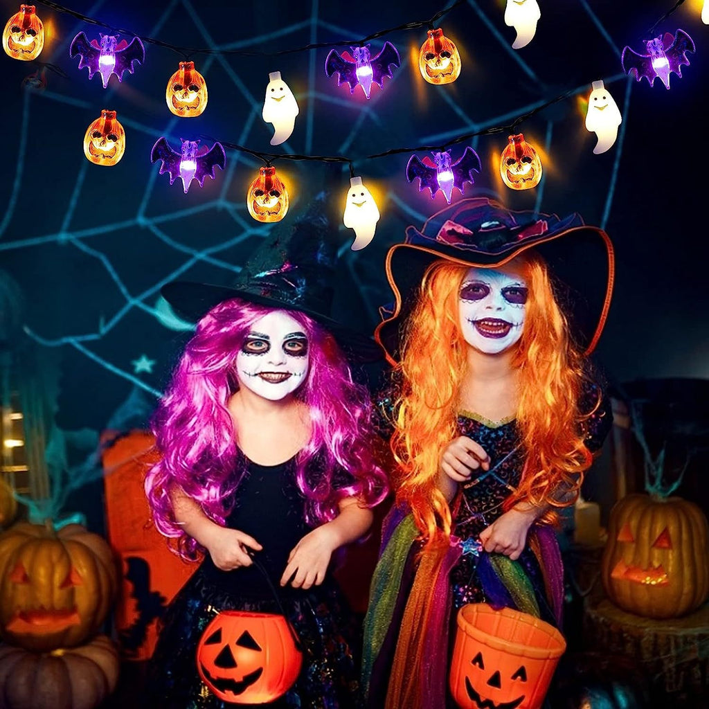 LED Halloween String Lights Outdoor Battery Operated Bat Pumpkin Decoration - Image 9