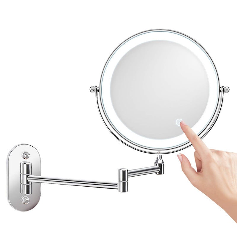 LED Lighted Makeup Mirror with Lights 10x Magnification and Extendable Folding Arm Wall Mount - Image 10
