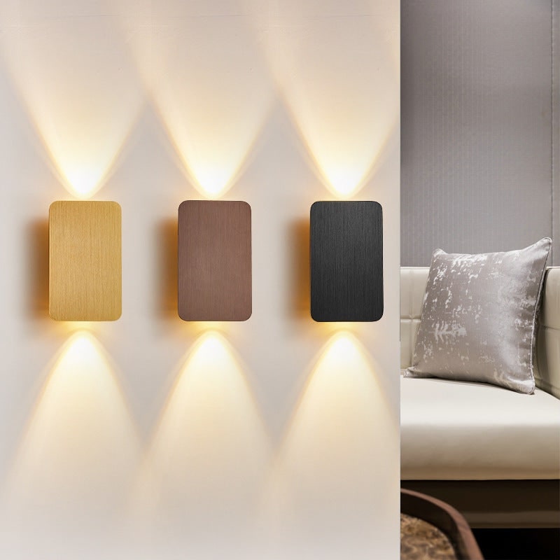 LED Rectangular Wall Sconce Light with Bi-Directional Uplight Downlight and Brushed Metal Finish - Image 2