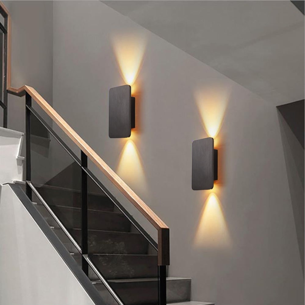 LED Rectangular Wall Sconce Light with Bi-Directional Uplight Downlight and Brushed Metal Finish - Image 5