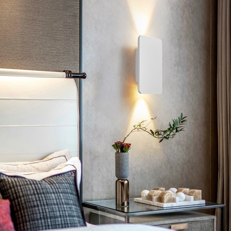 LED Rectangular Wall Sconce Light with Bi-Directional Uplight Downlight and Brushed Metal Finish - Image 6