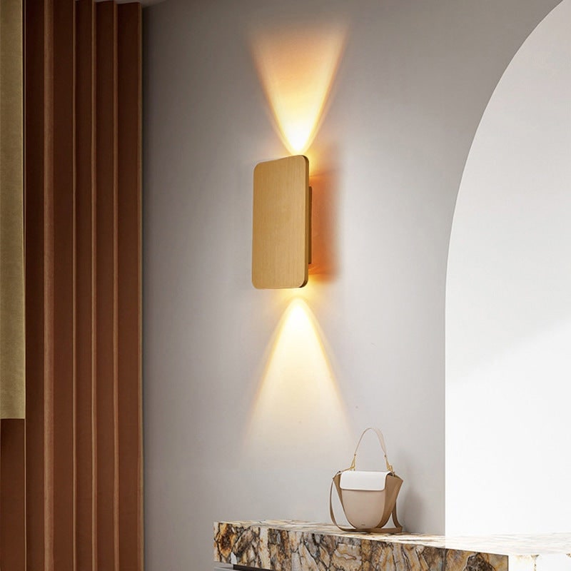 LED Rectangular Wall Sconce Light with Bi-Directional Uplight Downlight and Brushed Metal Finish - Image 7