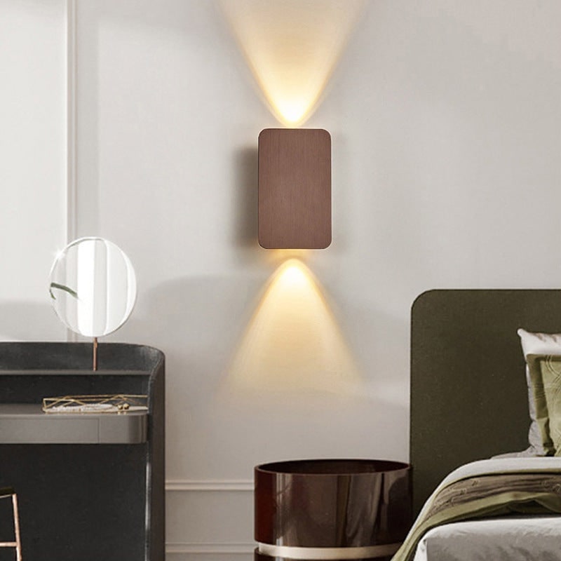 LED Rectangular Wall Sconce Light with Bi-Directional Uplight Downlight and Brushed Metal Finish - Image 8