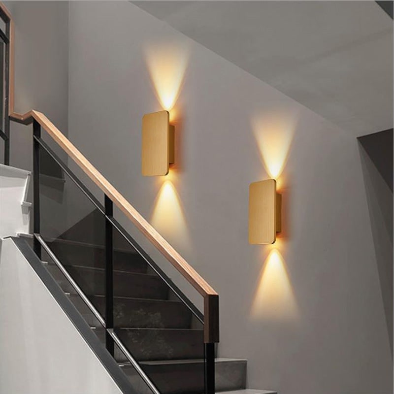 LED Rectangular Wall Sconce Light with Bi-Directional Uplight Downlight and Brushed Metal Finish - Image 9