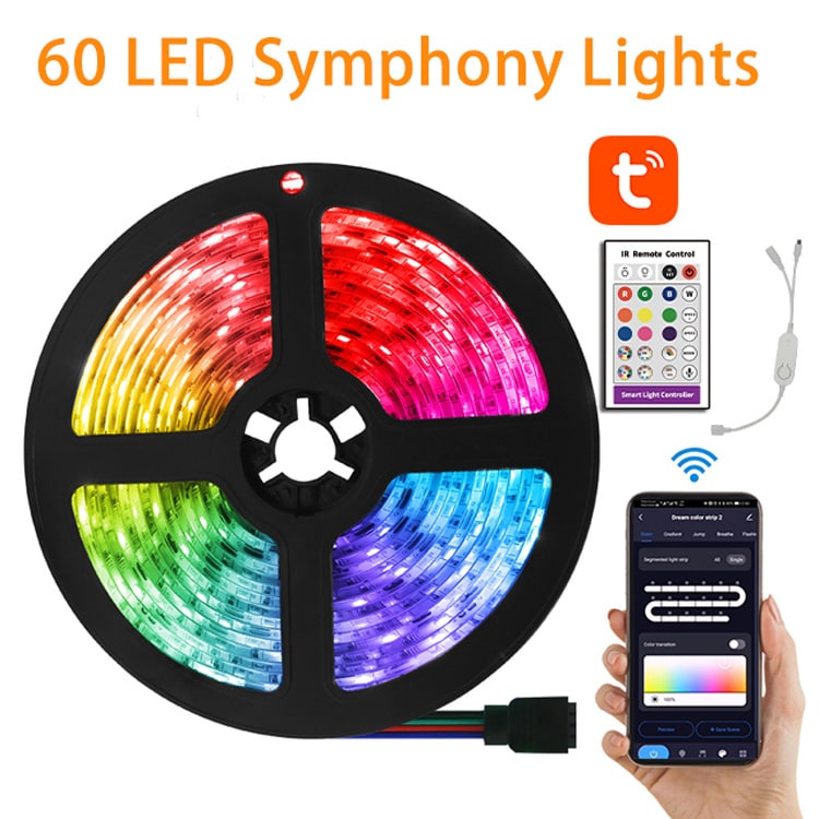 LED Strip Lights Rgb Color Changing with Remote and App Control Garage - Image 2