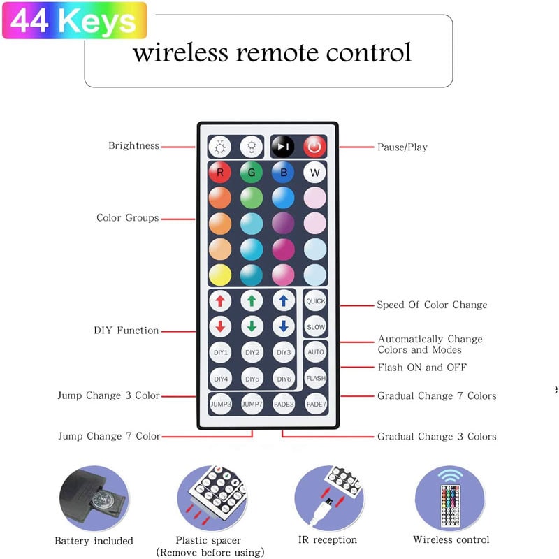 LED Strip Lights Rgb with Remote Control for Christmas Decoration and Under Cabinet Lighting - Image 8