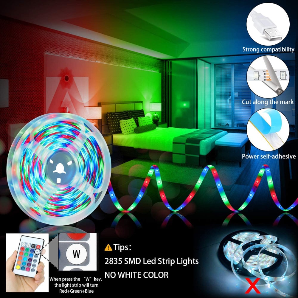 LED Strip Lights with Remote Rgb Flexible USB Under Cabinet Lamp Outdoor - Image 4
