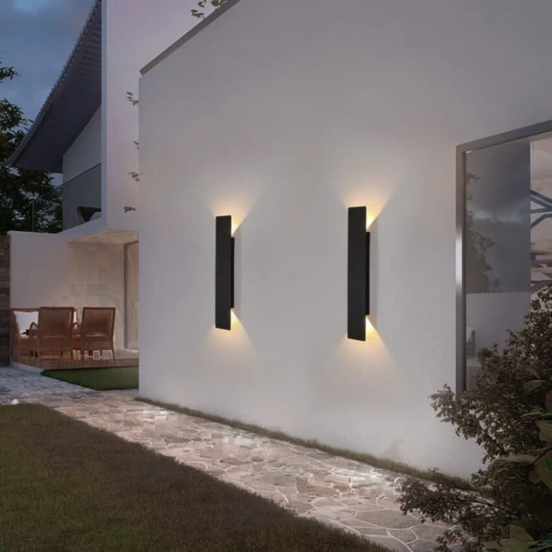 LED Wall Sconce with Up and Down Outdoor Lighting and Slim Rectangular Design - Image 2
