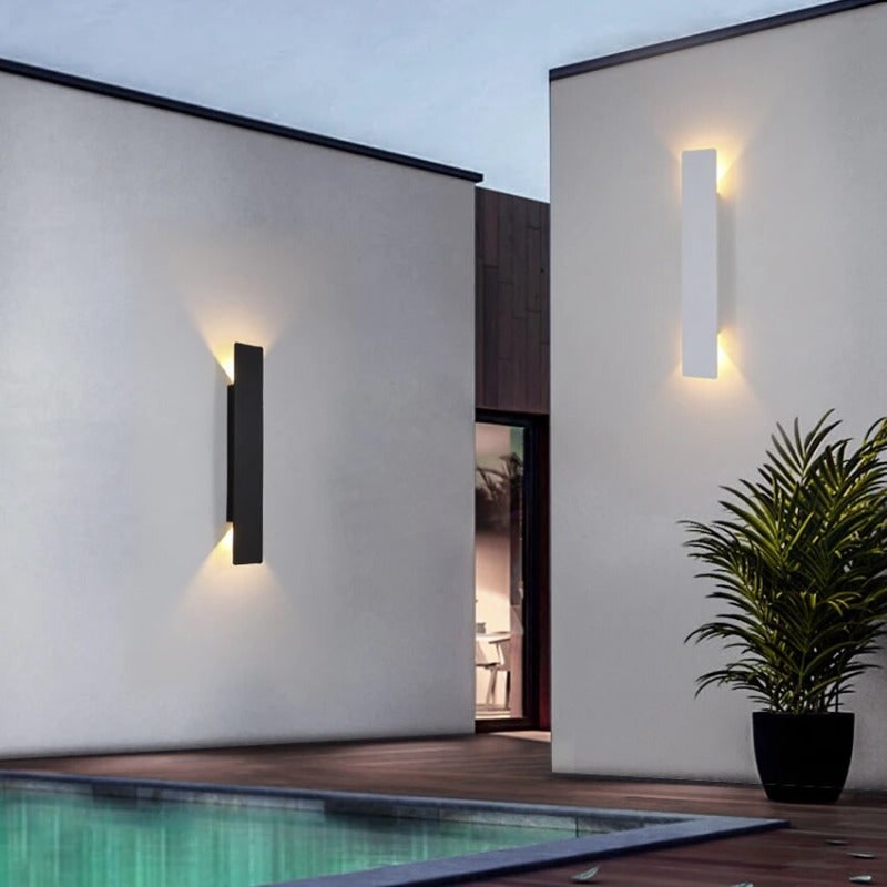 LED Wall Sconce with Up and Down Outdoor Lighting and Slim Rectangular Design - Image 3