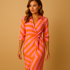 Lina Sorrel. – Women’s Lightweight Collared Wrap Dress
