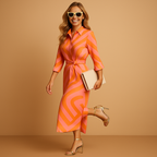 Lina Sorrel. – Women’s Lightweight Collared Wrap Dress