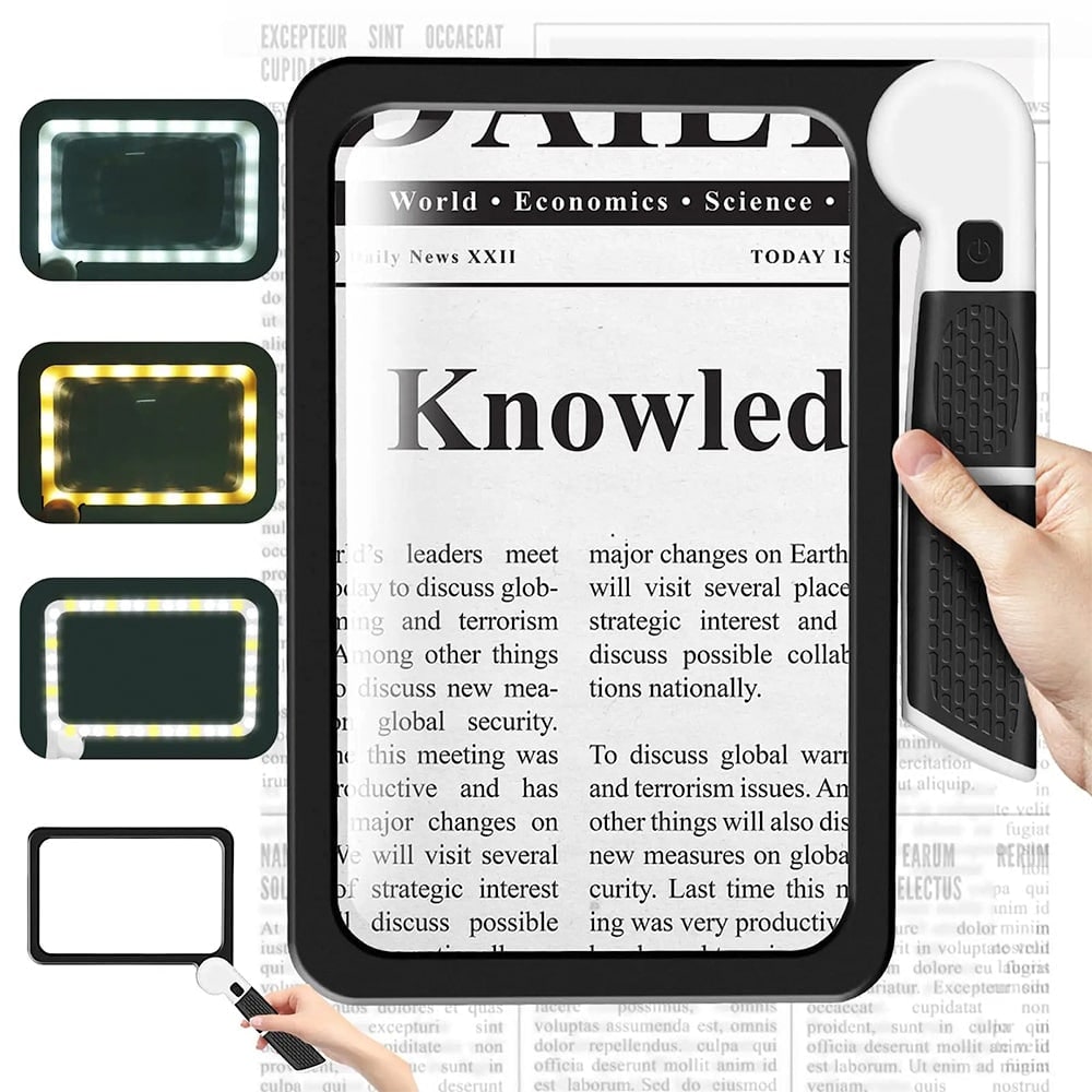 Lighted Magnifying Glass LED Foldable Rectangular Non Slip With Lights - Image 3