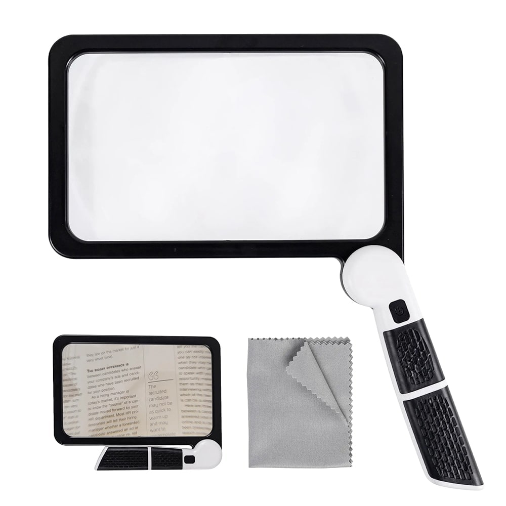Lighted Magnifying Glass LED Foldable Rectangular Non Slip With Lights - Image 4