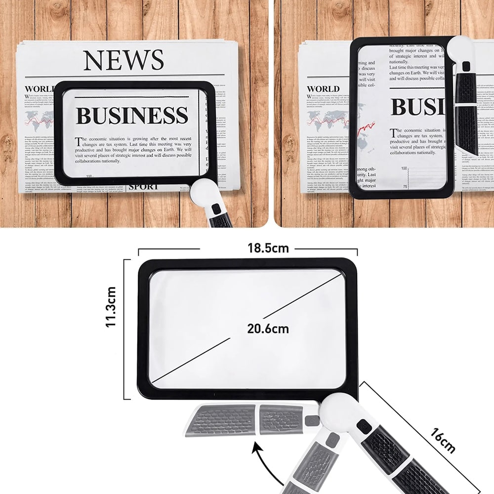 Lighted Magnifying Glass LED Foldable Rectangular Non Slip With Lights - Image 5