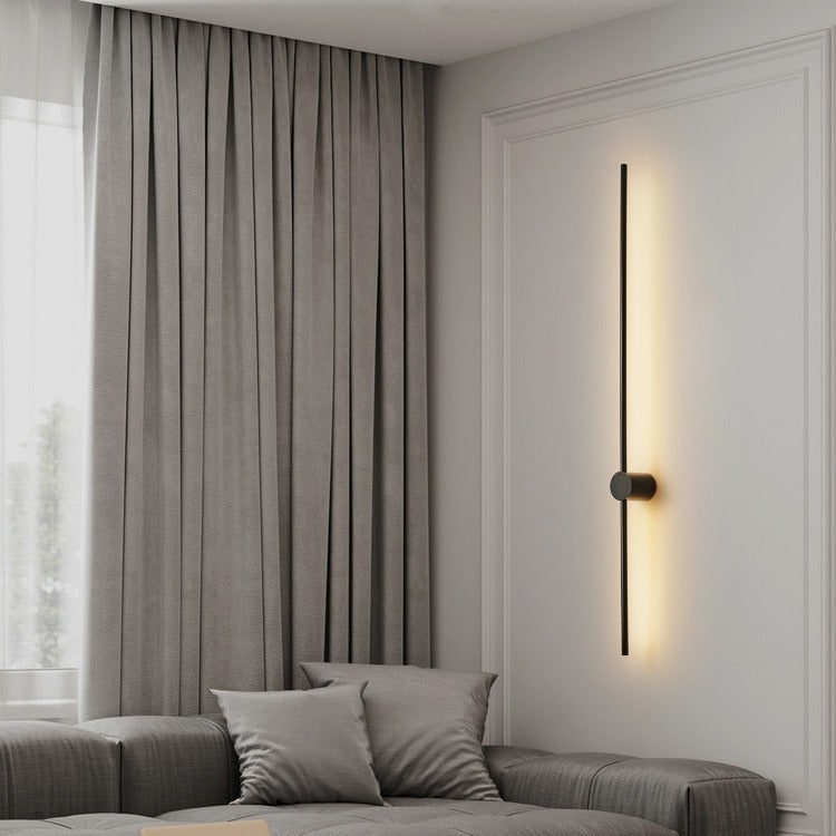 Linear Wall Sconce Modern LED Warm White Indirect Backlit Metal Minimalist Matte Black - Image 3