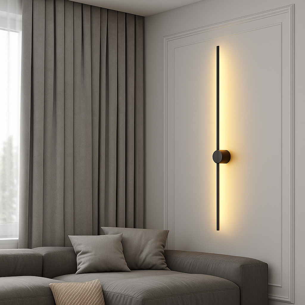 Linear Wall Sconce Modern LED Warm White Indirect Backlit Metal Minimalist Matte Black - Image 6
