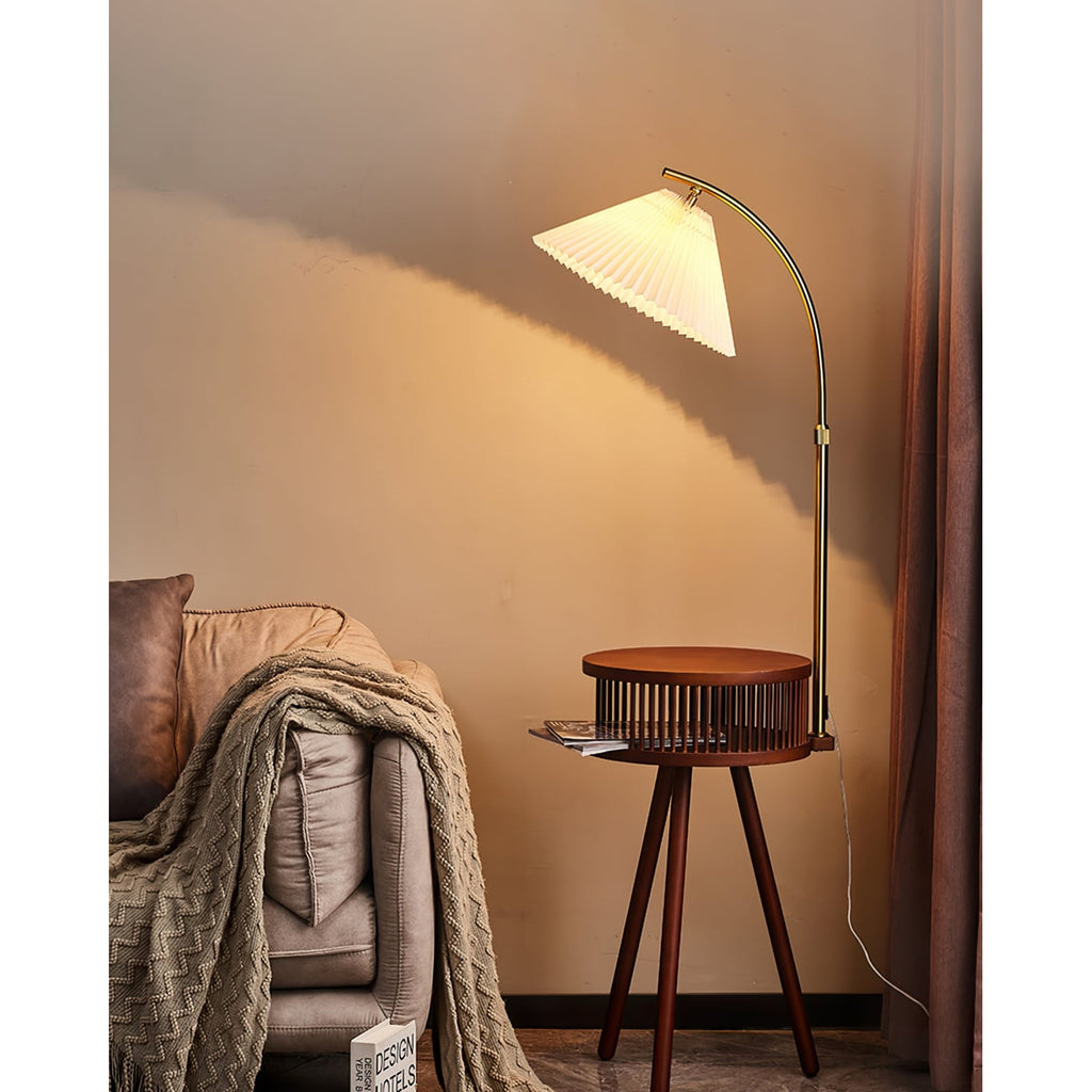 Living Room Floor Lamp Arc Floor Lamp Wooden Adjustable - Image 8