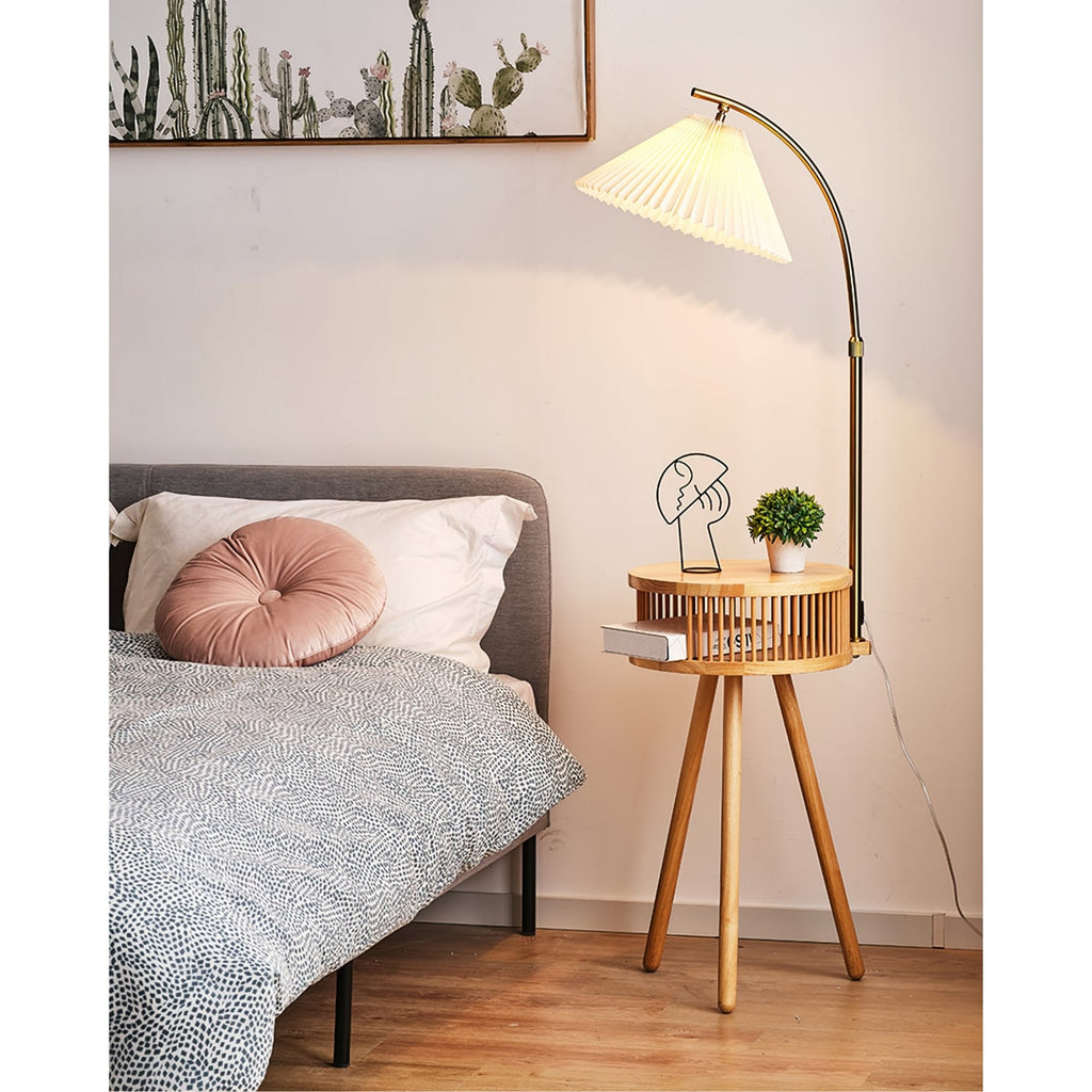 Living Room Floor Lamp Arc Floor Lamp Wooden Adjustable - Image 9