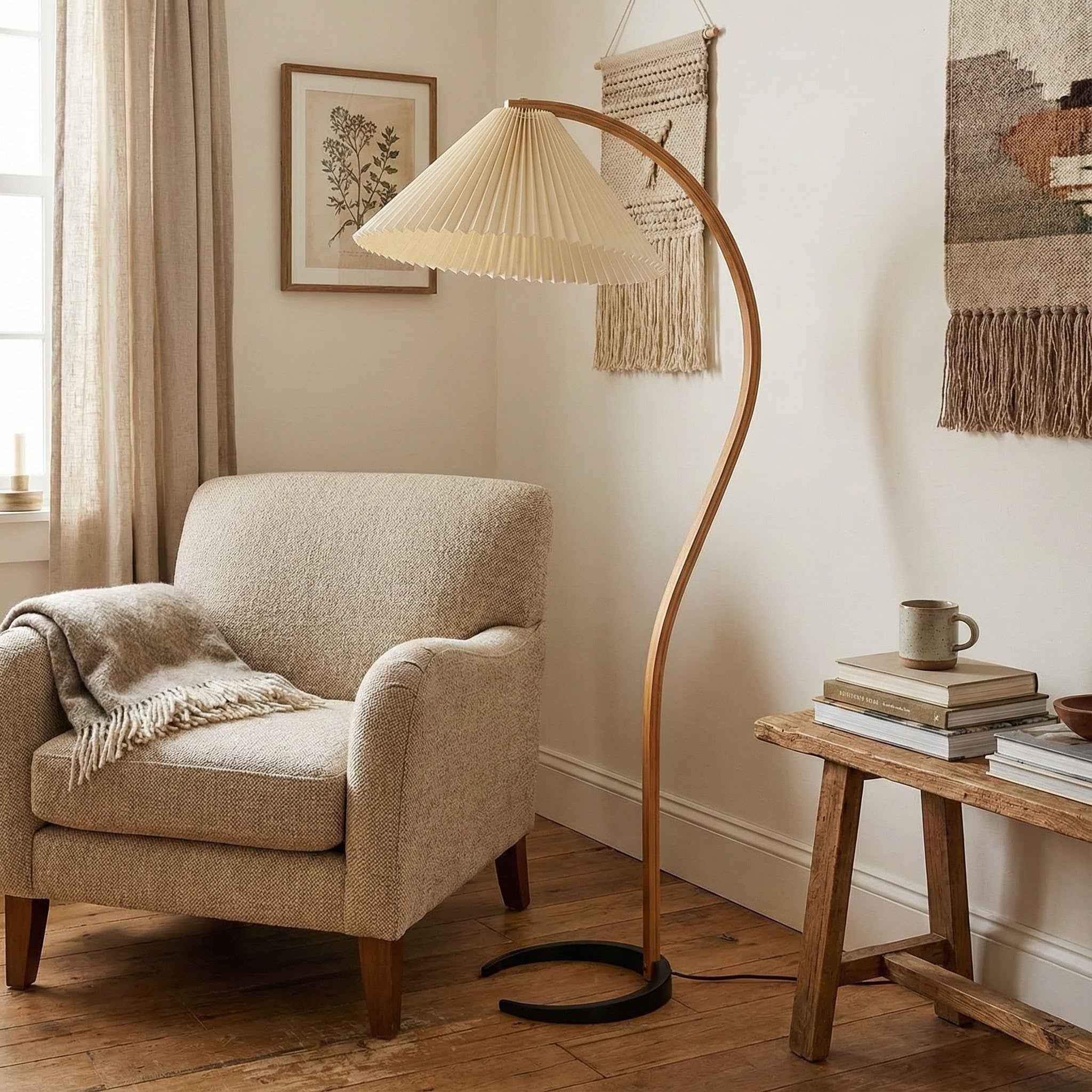 Living Room Floor Lamp Modern Floor Lamp Wooden Decorative - Image 2