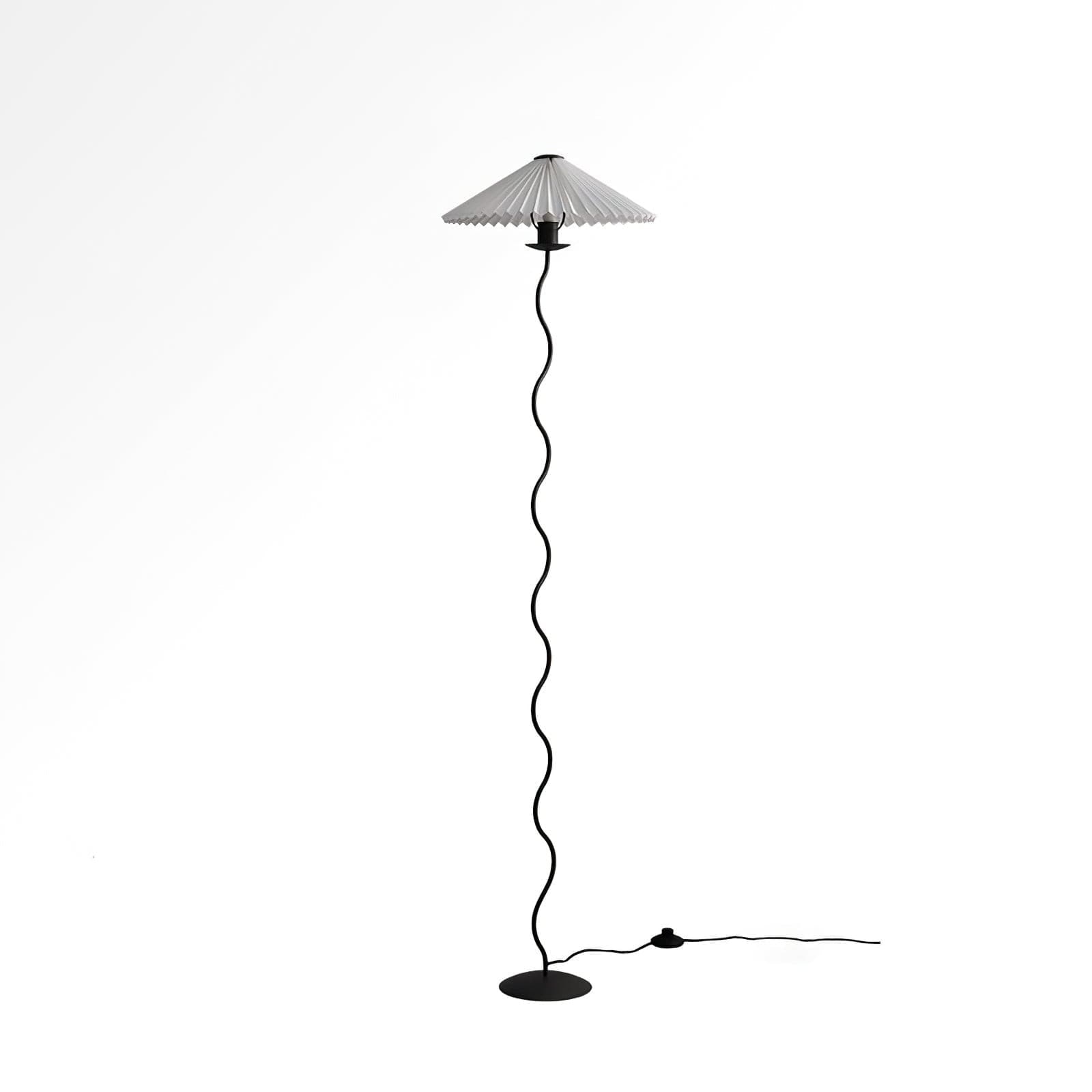 Living Room Floor Lamp Modern Floor Lamp Wooden Pleated Wooden Base - Image 16