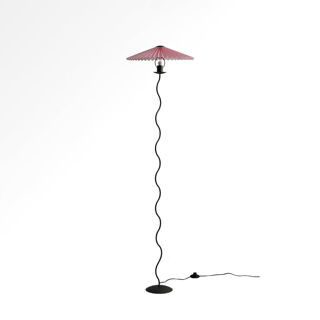 Living Room Floor Lamp Modern Floor Lamp Wooden Pleated Wooden Base - Image 18