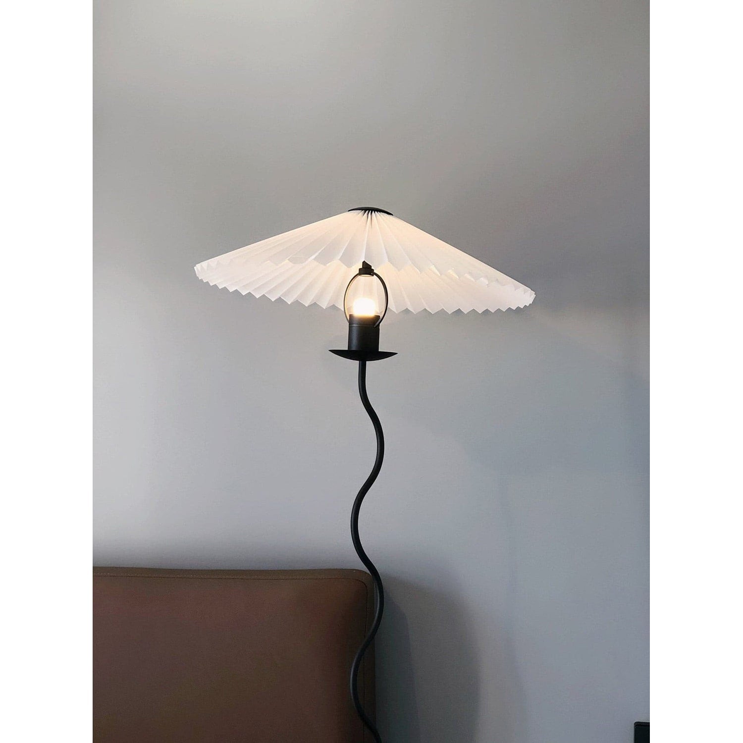 Living Room Floor Lamp Modern Floor Lamp Wooden Pleated Wooden Base - Image 19