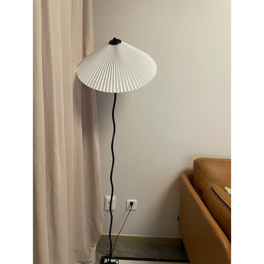 Living Room Floor Lamp Modern Floor Lamp Wooden Pleated Wooden Base - Image 24
