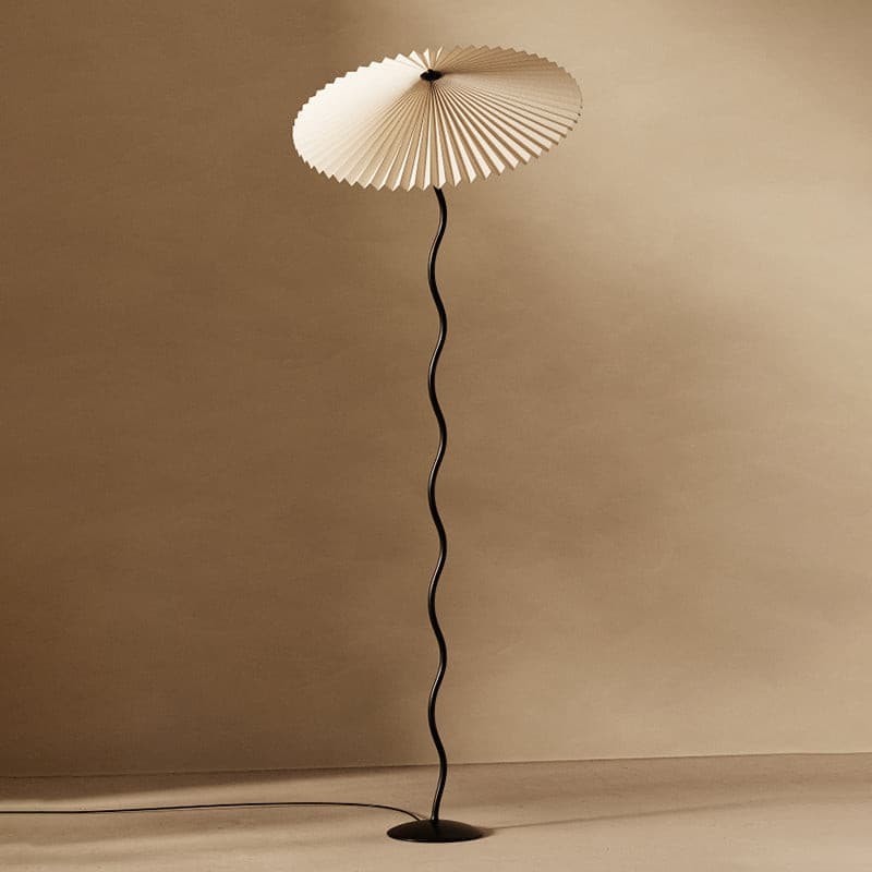Living Room Floor Lamp Modern Floor Lamp Wooden Pleated Wooden Base - Image 30