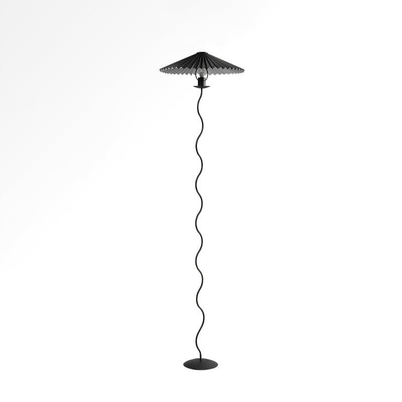 Living Room Floor Lamp Modern Floor Lamp Wooden Pleated Wooden Base - Image 31