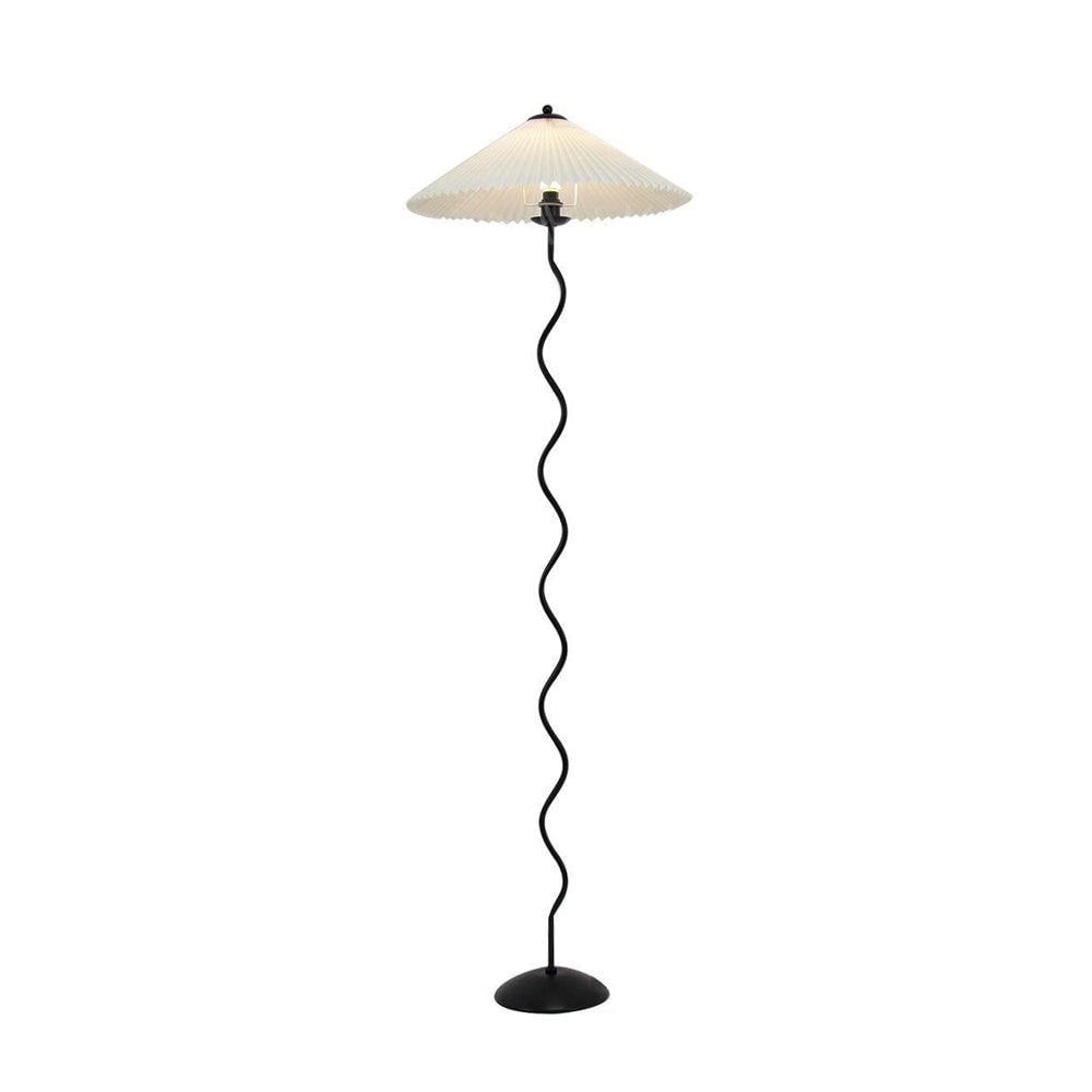 Living Room Floor Lamp Modern Floor Lamp Wooden Pleated Wooden Base - Image 37