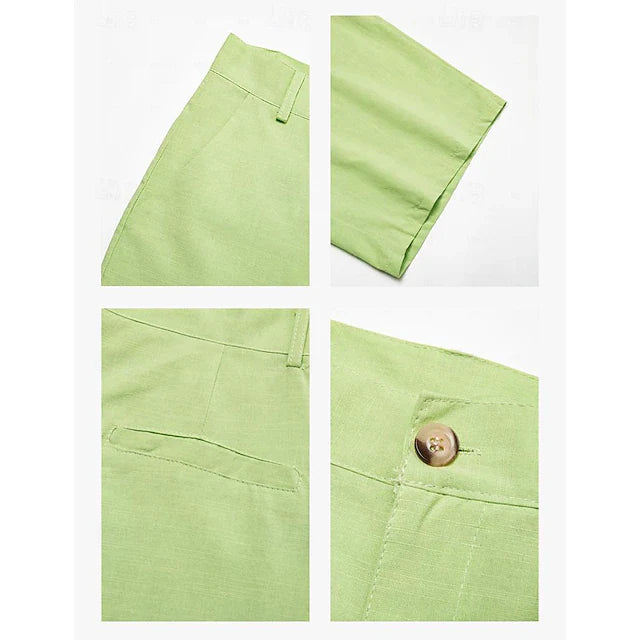 Men’s Linen-Style Summer Shorts for Casual Wear – Lightweight Holiday Shorts for Travel and Everyday Outfits