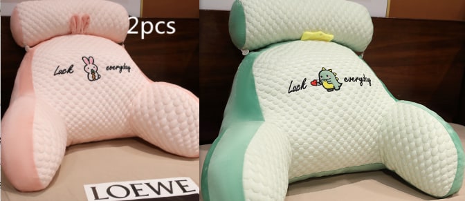 Lumbar Support Reading Pillow for Bed with Backrest Armrests and Detachable Neck Roll - Image 13