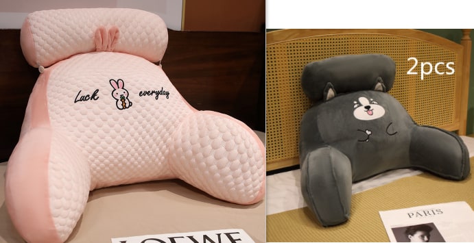 Lumbar Support Reading Pillow for Bed with Backrest Armrests and Detachable Neck Roll - Image 14