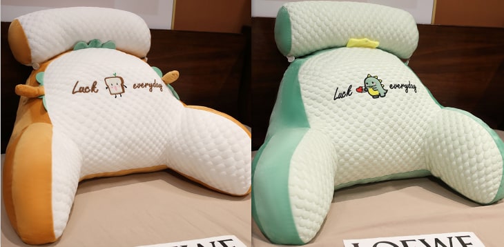 Lumbar Support Reading Pillow for Bed with Backrest Armrests and Detachable Neck Roll - Image 15