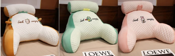 Lumbar Support Reading Pillow for Bed with Backrest Armrests and Detachable Neck Roll - Image 17