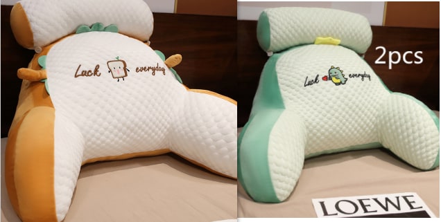 Lumbar Support Reading Pillow for Bed with Backrest Armrests and Detachable Neck Roll - Image 18