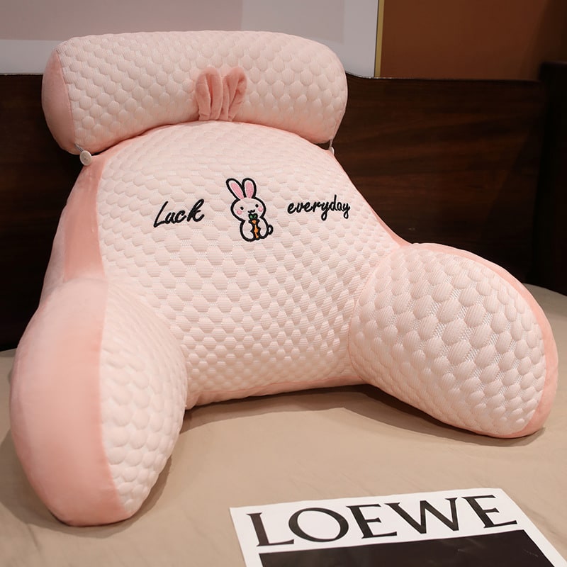 Lumbar Support Reading Pillow for Bed with Backrest Armrests and Detachable Neck Roll - Image 24
