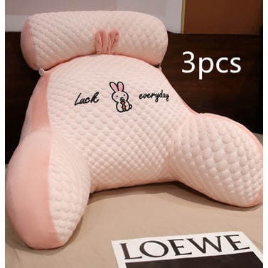 Lumbar Support Reading Pillow for Bed with Backrest Armrests and Detachable Neck Roll - Image 26