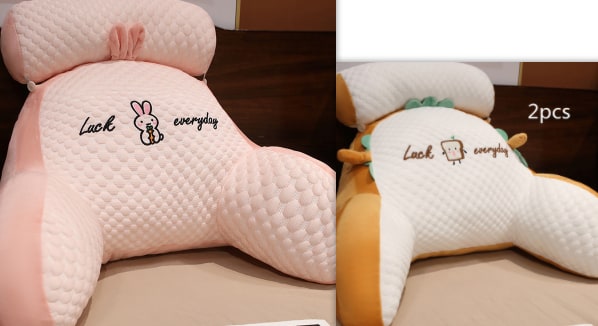 Lumbar Support Reading Pillow for Bed with Backrest Armrests and Detachable Neck Roll - Image 27