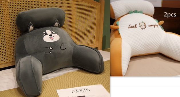 Lumbar Support Reading Pillow for Bed with Backrest Armrests and Detachable Neck Roll - Image 30