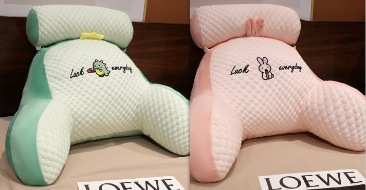 Lumbar Support Reading Pillow for Bed with Backrest Armrests and Detachable Neck Roll - Image 35