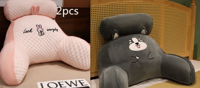 Lumbar Support Reading Pillow for Bed with Backrest Armrests and Detachable Neck Roll - Image 4
